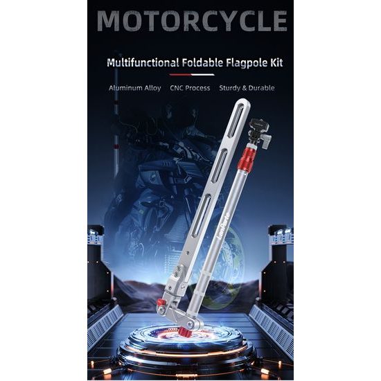 LanParte MF-02 teleszkópos alumínium zászló- és akciókamera tartó motorkerékpárhoz