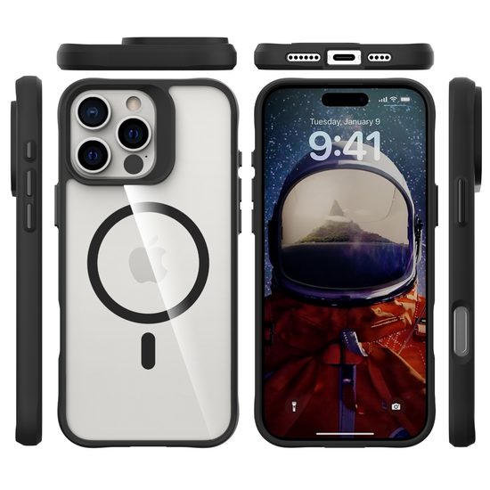 JP MagFit MagSafe θήκη με πιστοποίηση 3M SGS, iPhone 16 Pro, μαύρη