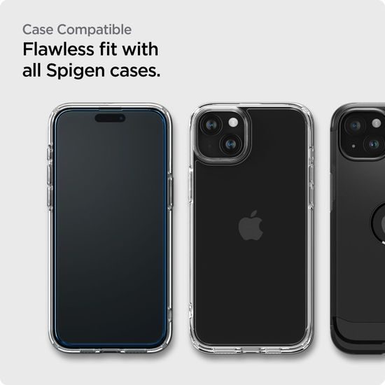 Spigen ALM Glass FC Zaštitno kaljeno staklo 2 kom, iPhone 15, crna