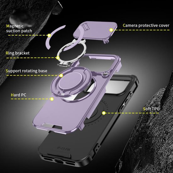 Camslide Stand etui, iPhone 18 Pro Max, vijoličen