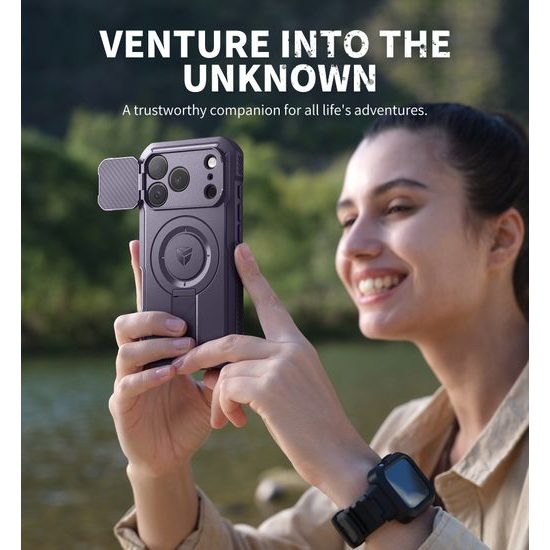 Θήκη Dexnor MagSafe Kickstand Camprotector iPhone 17 Pro, μωβ