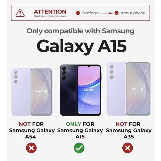 Dexnor 360 Kickstand Camprotector obal Samsung Galaxy A15, čierny