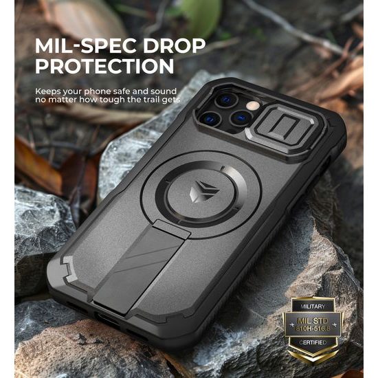 Dexnor MagSafe 360 Kickstand Camprotector Θήκη iPhone 12 / 12 Pro, Μαύρη