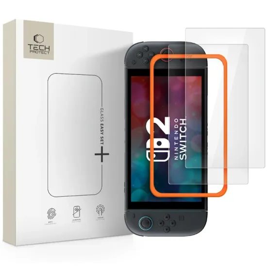Tech-Protect Προστατευτικό Γυαλί Easy Set+, Nintendo Switch 2, 2 τεμάχια
