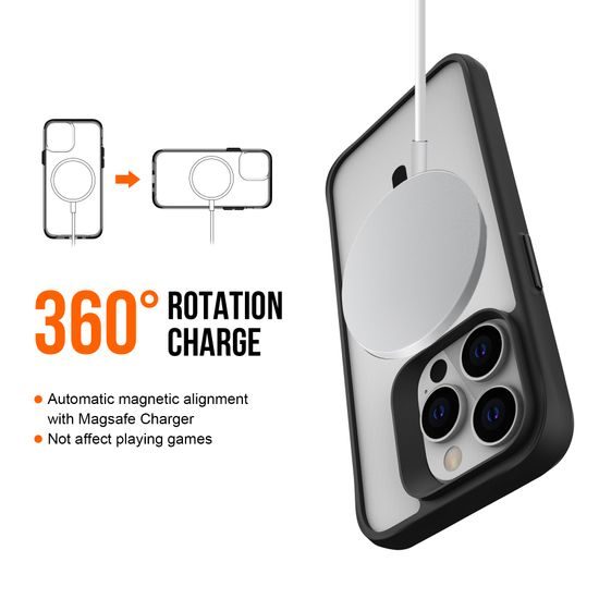 JP MagFit MagSafe obal s 3M SGS certifikátem, iPhone 16, černý