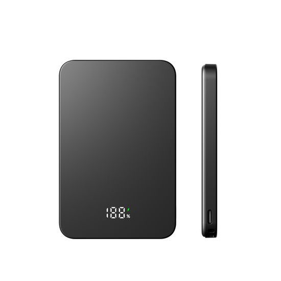 UltraThin MagSafe Power Bank 5000 mAh, PD20W + 15W ασύρματα, μαύρο