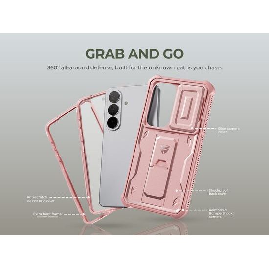 Custodia Dexnor 360 Kickstand Camprotector per Samsung Galaxy S26, rosa