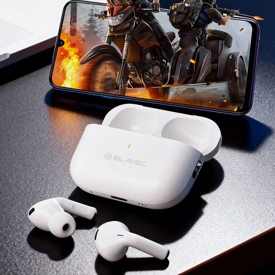 Blavec BW-05 Flow TWS Bluetooth Oordopjes met ENC, Bluetooth 6.0, Wit
