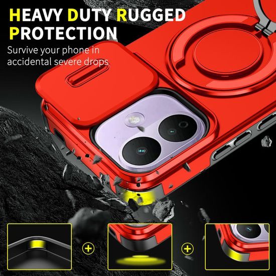 Camslide Stand obal, Xiaomi Redmi Note 17 Pro 5G / Note 17 Pro Max 5G, červený