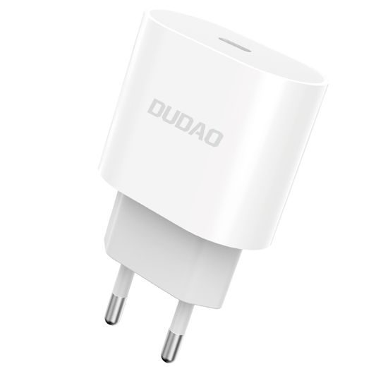 Dudao A8SEUL USB-C Ladegerät + USB-C auf Lightning Kabel - 20W Netzteil für iPhone und iPad - Weiß
