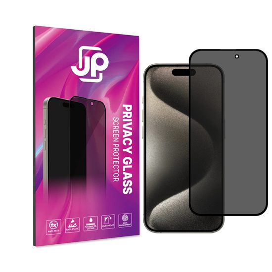 JP Zaščitno kaljeno steklo, iPhone 16 Plus, črno