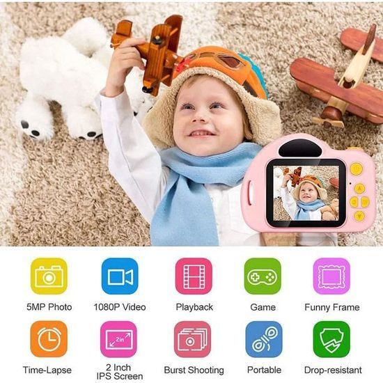 Mini Kinderkamera 1080P - Full HD Digitalkamera für Kinder - Rosa