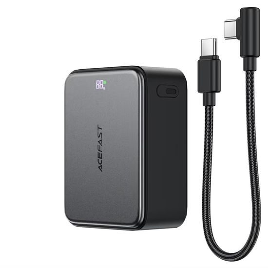 Acefast Powerbank M28 - 10.000 mAh - 2x USB-C + USB-A - met USB-C Kabel - 22,5W - Zwart