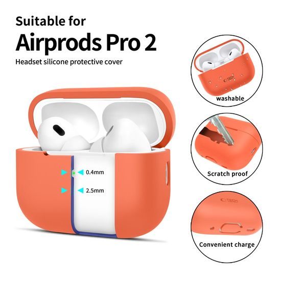 Tech-Protect Θήκη Σιλικόνης, Apple AirPods Pro 1 / 2, πορτοκαλί