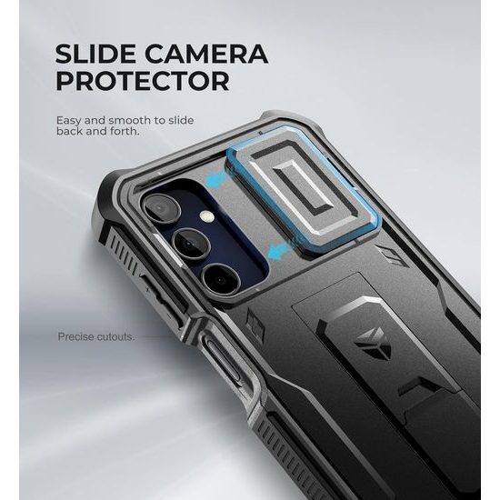 Dexnor 360 Kickstand Camprotector obal Samsung Galaxy A15, čierny
