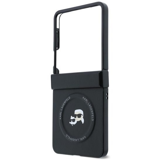Samsung Galaxy Z Flip 8 ümbris – Karl Lagerfeld Hardcase Leather Karl&Choupette Head Pin – must