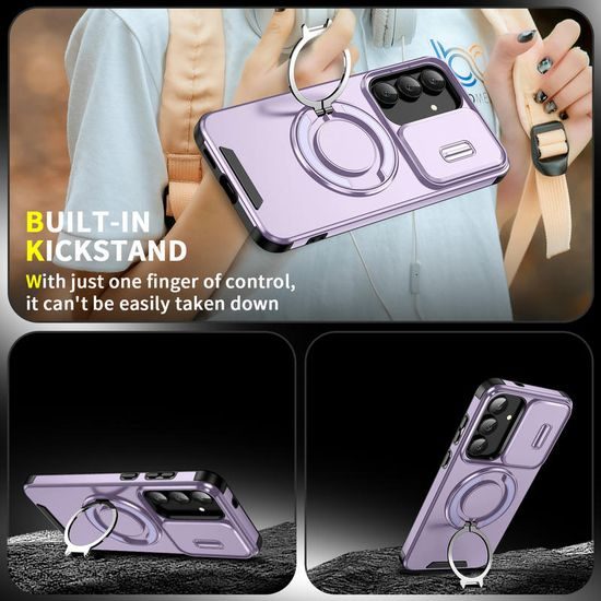 Camslide Stand maska, Samsung Galaxy S25 FE / S26 FE, ljubičasta