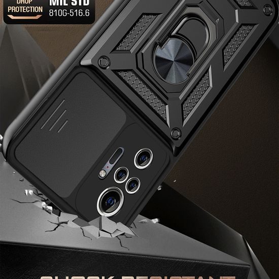 Techsuit CamShield, Xiaomi Redmi Note 10 4G / Note 10S / Poco M5s, čierny
