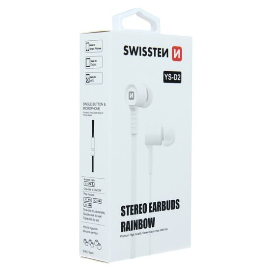 Slušalice Swissten Earbuds Rainbow YS-D2, bijela