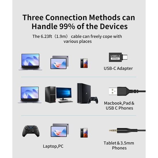 Onikuma X81 USB slušalke z mikrofonom, črne