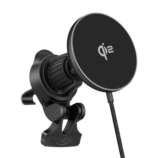 MagSafe Qi2 Kfz-Lüftungshalterung mit drahtlosem Ladegerät, 15W, Aluminium, schwarz