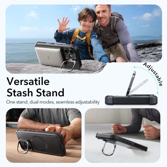 ESR Cyber Kickstand MagSafe etui, iPhone 17, črn