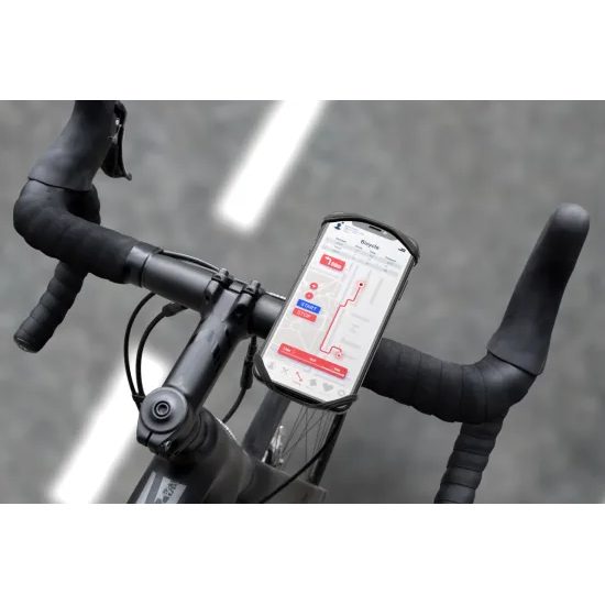 Odnímateľný silikónový držiak mobilného telefónu na bicykel FIXED Bikee 2, čierny