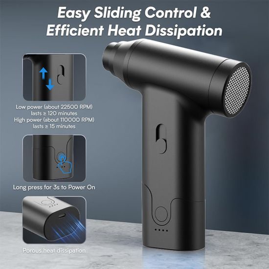 Air Duster Pro ισχυρός ηλεκτρικός φυσητήρας με εξαρτήματα