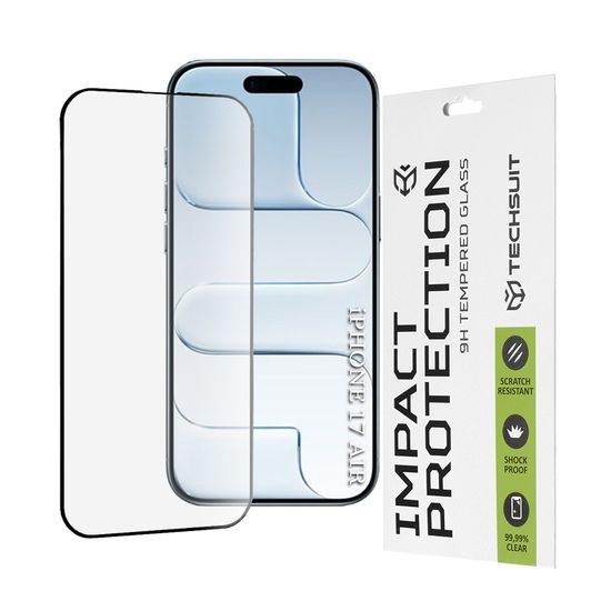 Techsuit 111D Σκληρυμένο γυαλί, iPhone Air, μαύρο