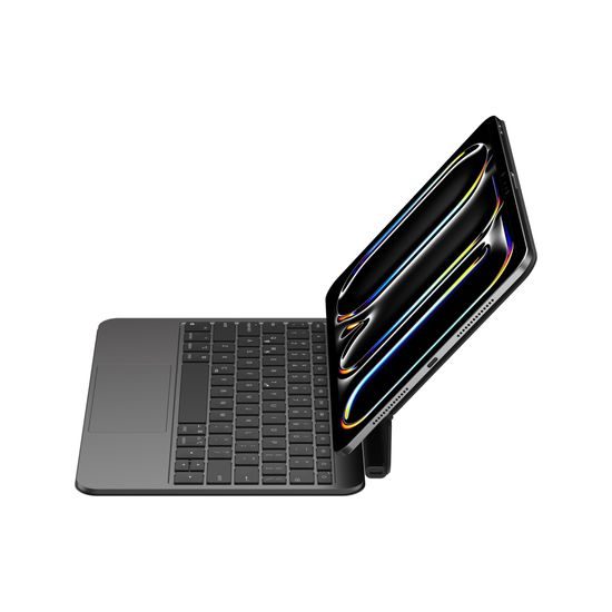 JP Magnetic Keyboard MK09 Aluminium θήκη tablet με πληκτρολόγιο, iPad Pro 11 2018 / 2020 / 2021 / 2022, iPad Air 4 10.9 2020 / Air 5 10.9 2022 / Air 11 2024 / 2025, μαύρη