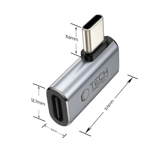 Tech-Protect UltraBoost AA01 ъглов адаптер USB-C, сив