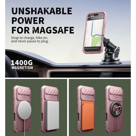 Θήκη Dexnor MagSafe Kickstand Camprotector iPhone Air, ροζ