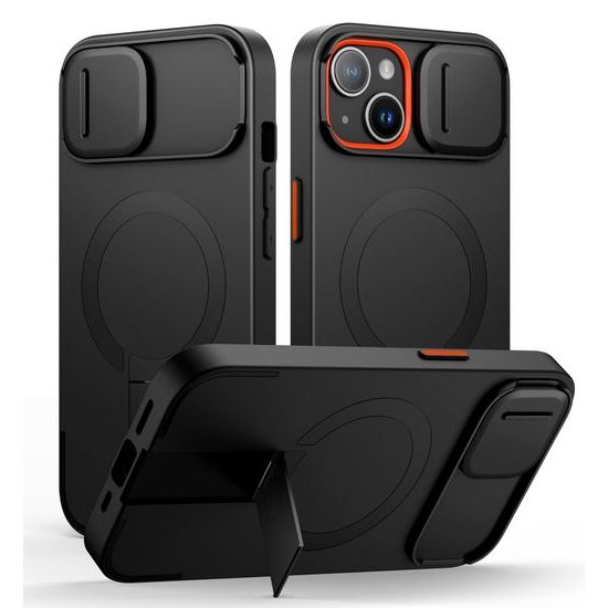 Suritch MagSafe Kickstand Camprotector θήκη iPhone 15, μαύρη