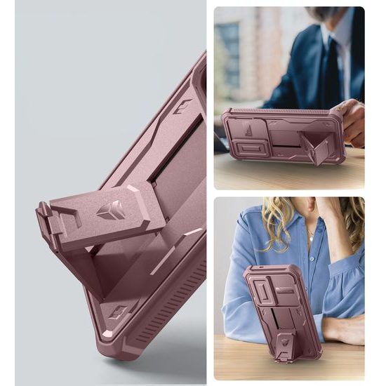 Dexnor 360 Kickstand Camprotector Θήκη Samsung Galaxy S25, Ροζ