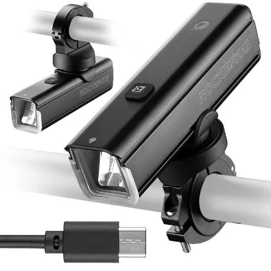 Rockbros Sprednja kolesarska svetilka 1000 lm, črna
