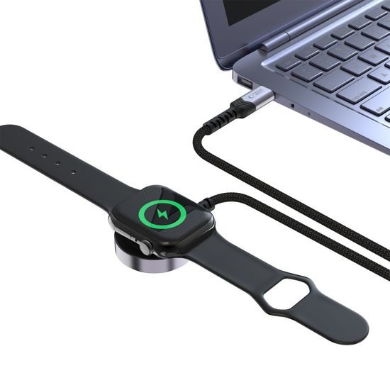 Tech-Protect UltraBoost MC01 Magnetický nabíjací kábel pre Apple Watch - USB-C, 1,2 m, čierny
