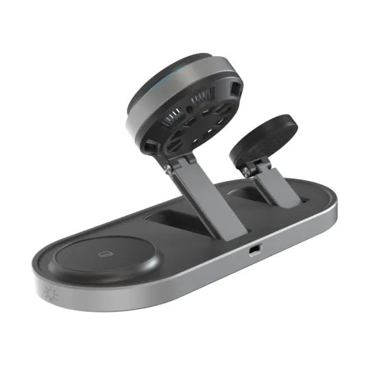 Tech-Protect A51 ArcticBoost 3in1 Kabelloses MagSafe Ladegerät für Smartphone, Smartwatch & Earbuds - Qi 2.2 - 25W - Schwarz