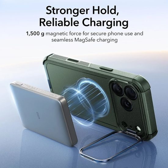 Калъф ESR Cyber Armor Kickstand, iPhone 17 Pro Max, зелен