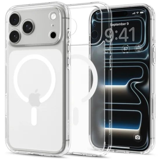 Spigen Ultra Hybrid Mag s MagSafe, iPhone 17 Pro / 18 Pro, mrazivo biela