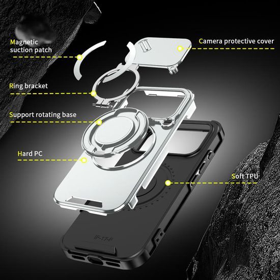 Camslide Stand etui, iPhone 18 Pro, srebrn