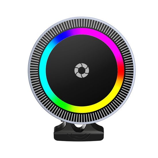 15W RGB MagSafe brezžična polnilka za avto z ventilacijskim pritrjevanjem in USB-C vhodom, črna