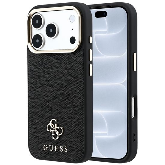 iPhone 17 Pro / 18 Pro ümbris – Guess Saffiano Small 4G Classic MagSafe'iga – must