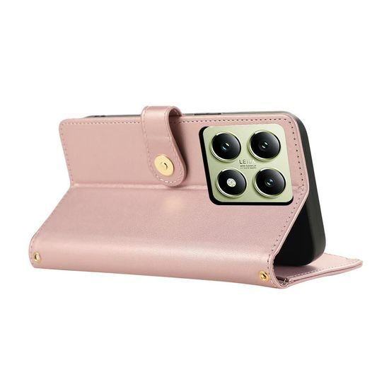 Xiaomi 14T vāciņš – Glamour maku vāciņš ar siksniņu – rozā