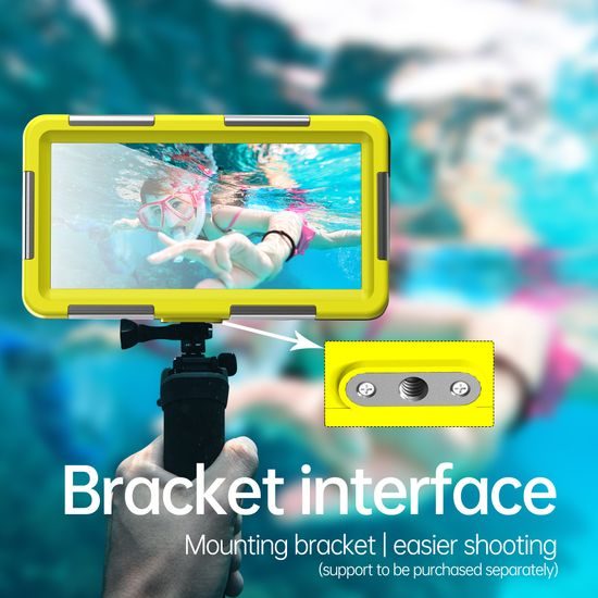 Shellbox IP68 potapljaški vodoodporni etui za telefon, 15M/50ft, rumeno / črno