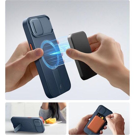 Suritch MagSafe Kickstand Camprotector θήκη iPhone 13 / 14, μπλε