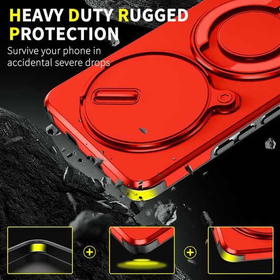 Θήκη Camslide Stand, Xiaomi Redmi Note 15 5G, κόκκινη