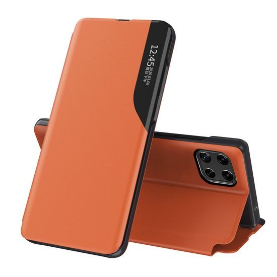 Eco Leather View Case, Samsung Galaxy A22 4G, narancssárga