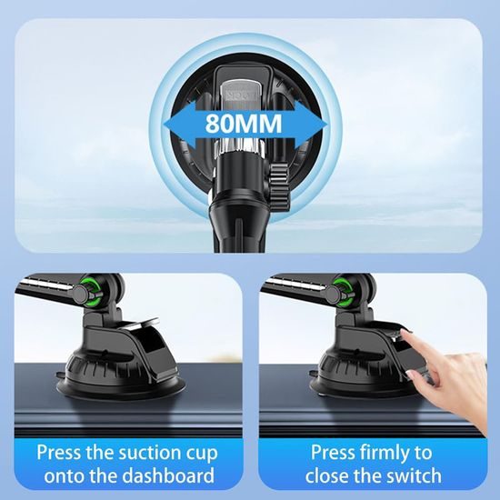 Techsuit Βάση Αυτοκινήτου Πολλαπλών Χρήσεων για Tablet / Τηλέφωνο, Μαύρη