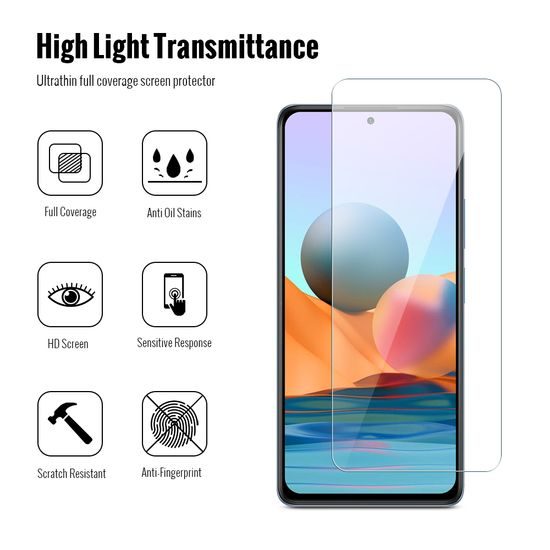 Sada 2 tvrzených skel a 2 sklíček na fotoaparát, Xiaomi Redmi Note 10