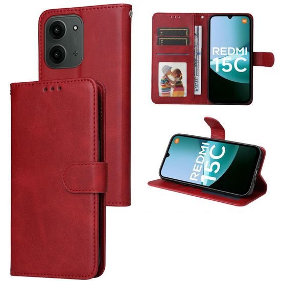 Μαγνητική Θήκη, Xiaomi Redmi 15C, κόκκινη